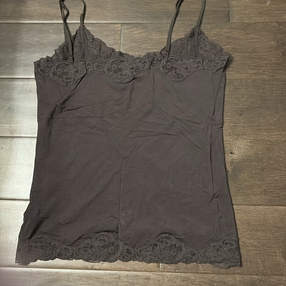 4/$20 Smart Set large camisole, brown with lace trim- size large layer, tank top - Picture 4 of 8
